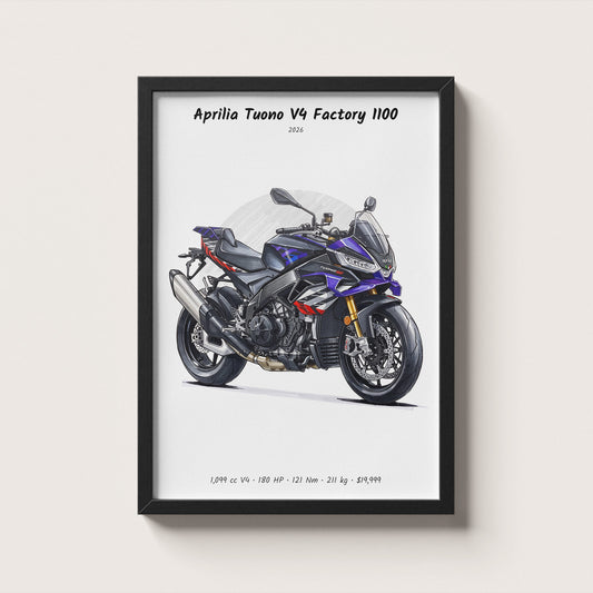 Aprilia Tuono V4 Factory 1100 2026 Wall Art