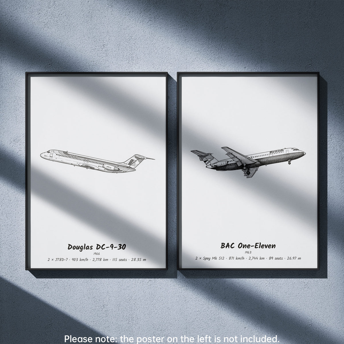 One-Eleven Wall Art Paired with Douglas DC-9-30