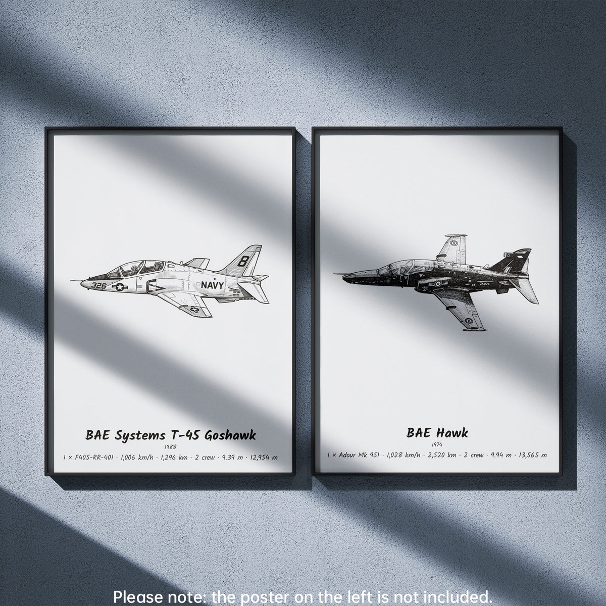 BAE Hawk Wall Art Paired with BAE Systems T-45 Goshawk