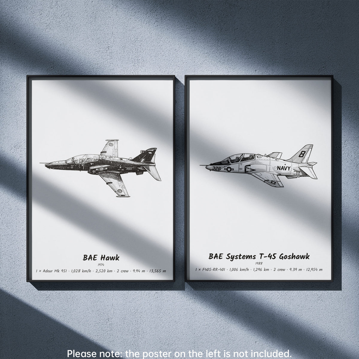 BAE Systems T-45 Goshawk Wall Art Paired with BAE Hawk