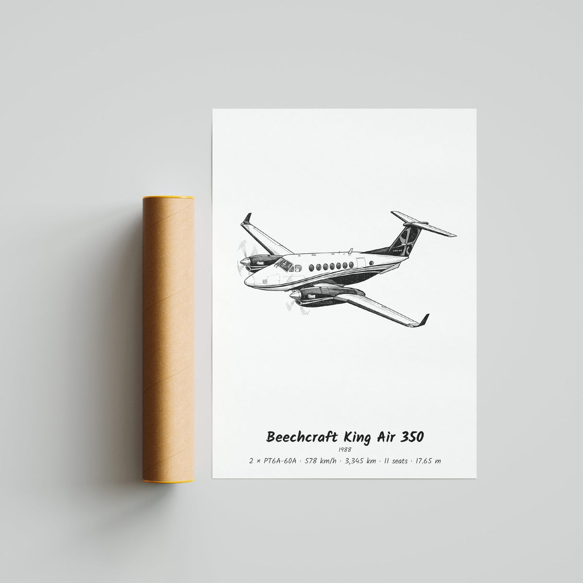Beechcraft King Air 350 Poster Print