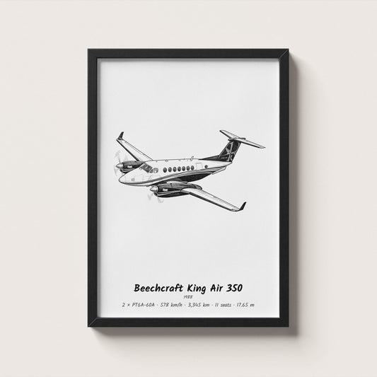 Beechcraft King Air 350 Wall Art