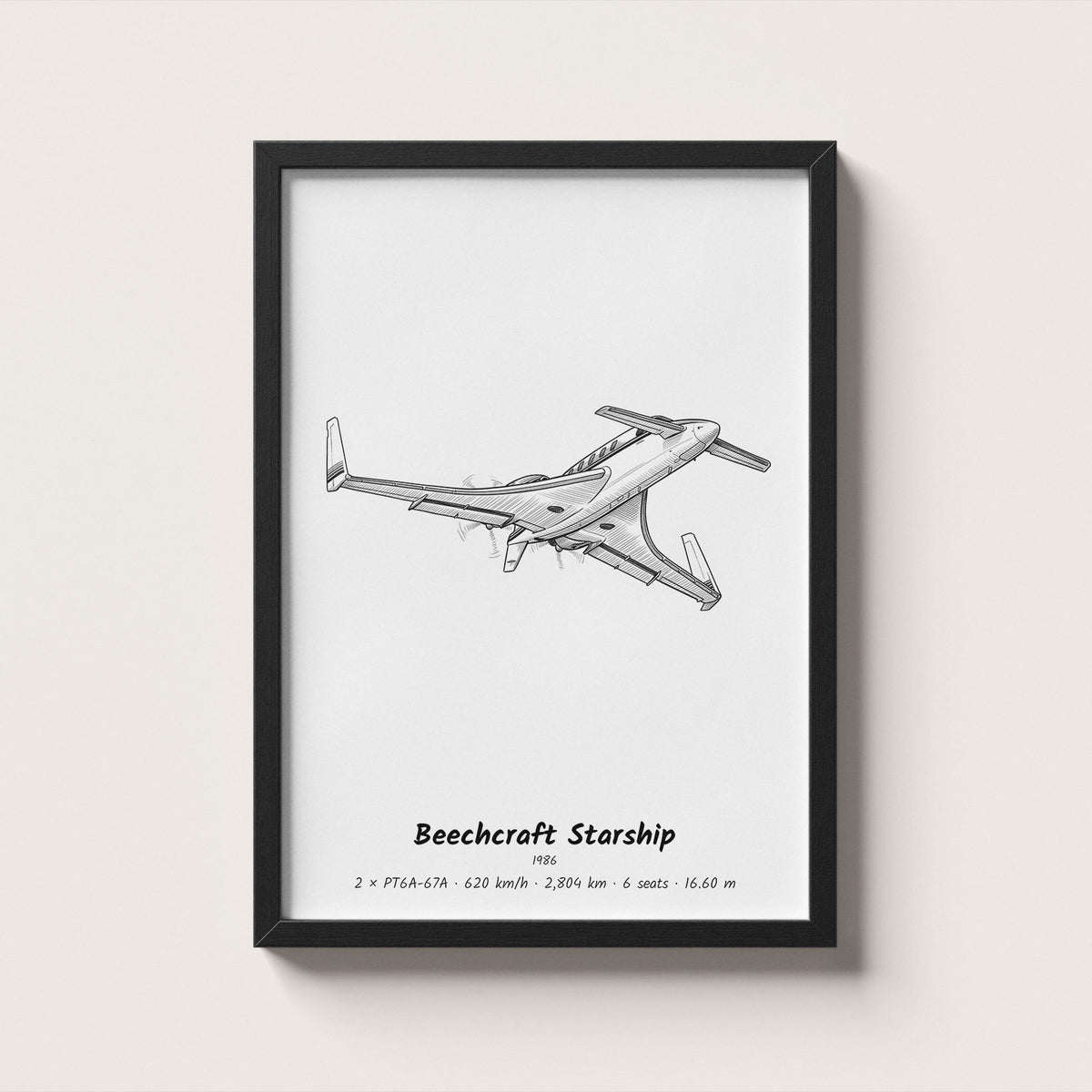 Beechcraft Starship Wall Art