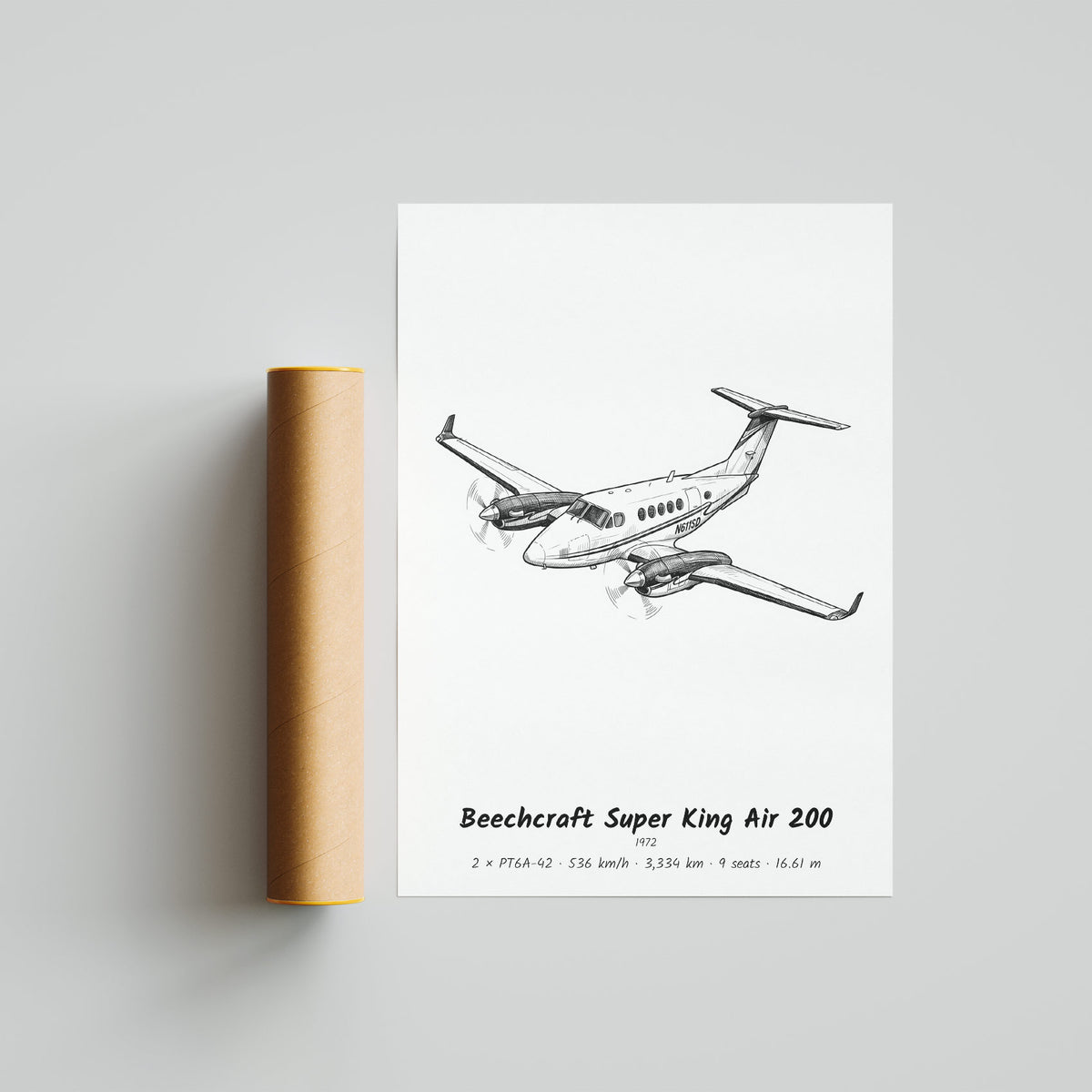 Beechcraft Super King Air 200 Poster Print