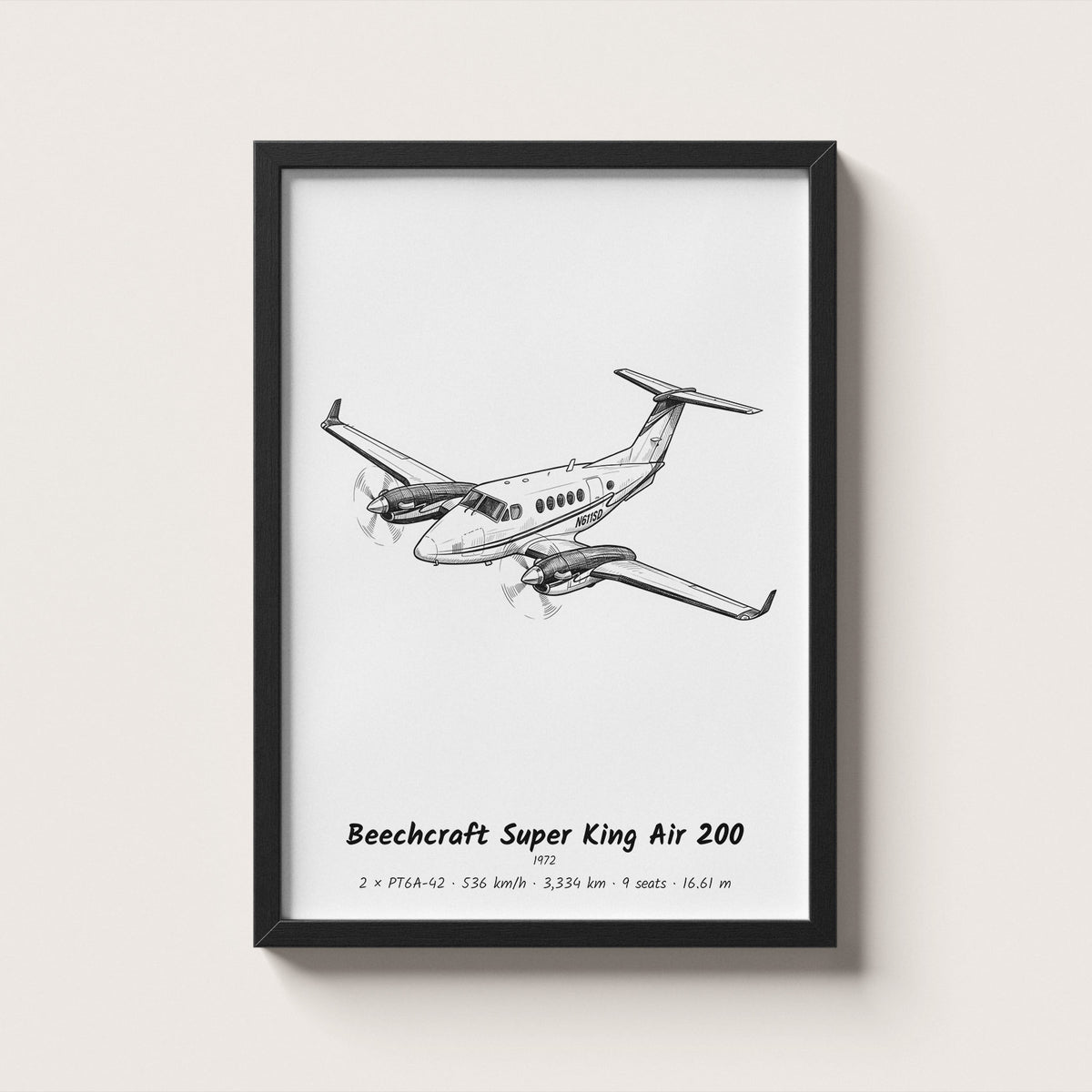 Beechcraft Super King Air 200 Wall Art
