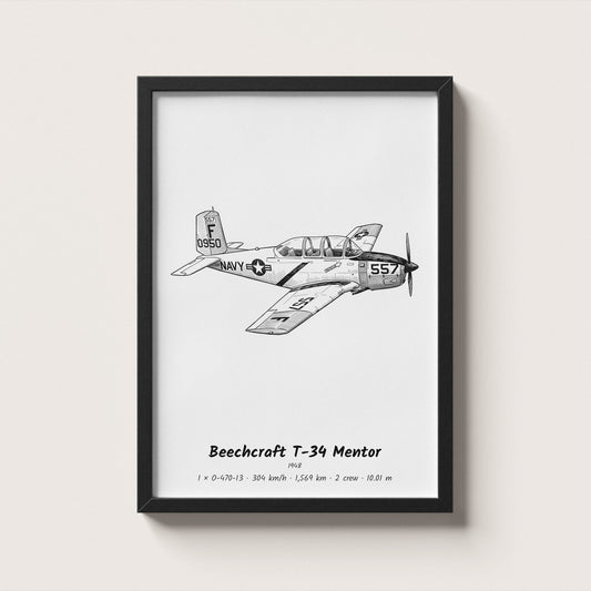 Beechcraft T-34 Mentor Wall Art