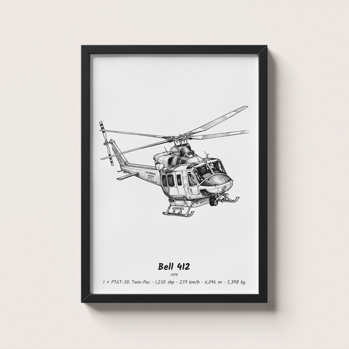 Bell 412 Helicopter Wall Art