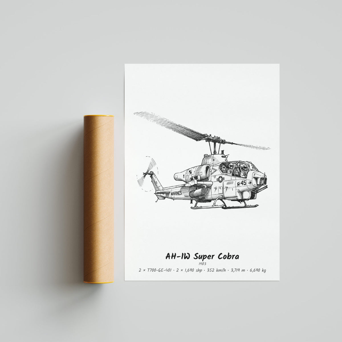 Bell AH-1W Super Cobra Helicopter Poster