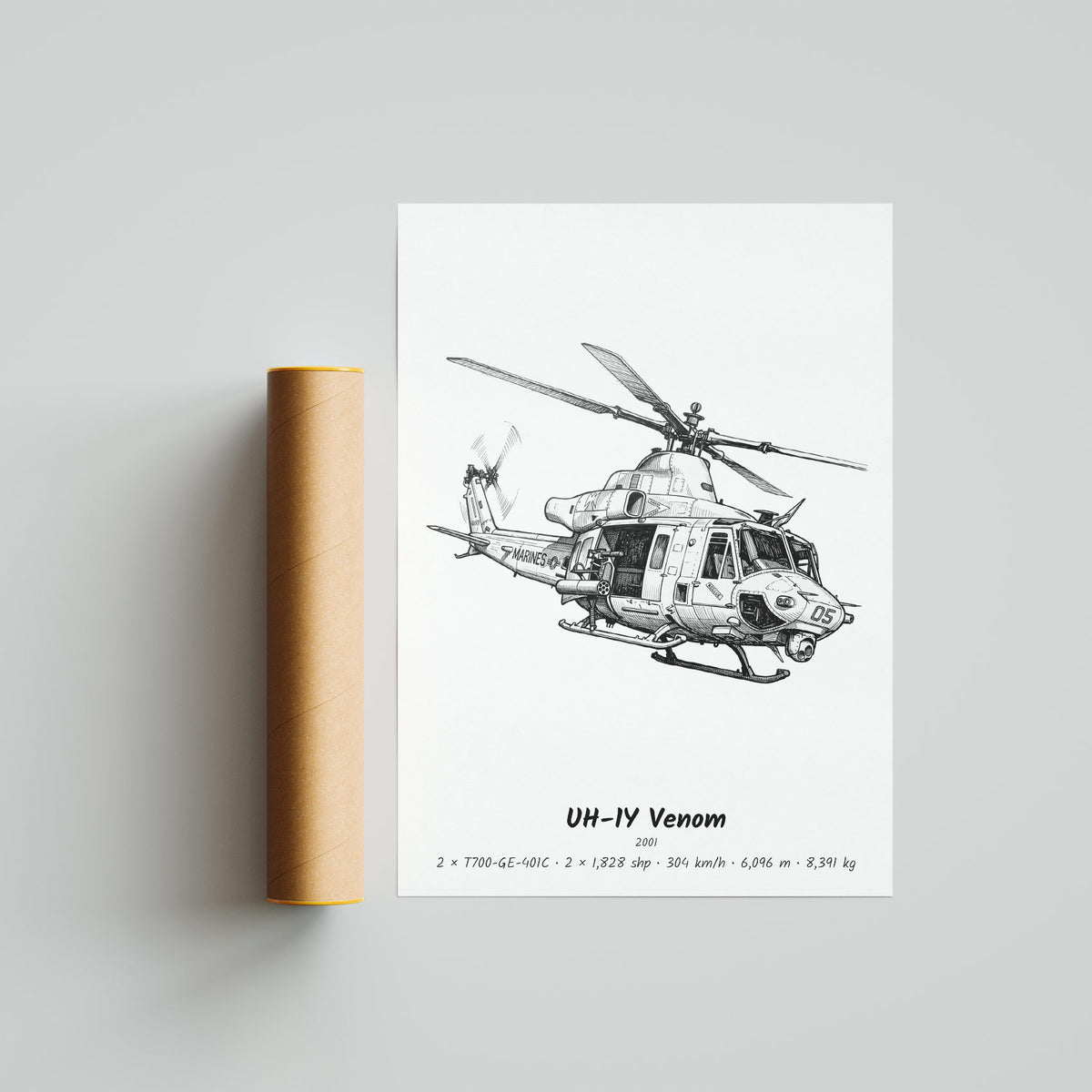 Bell UH-1Y Venom Helicopter Poster