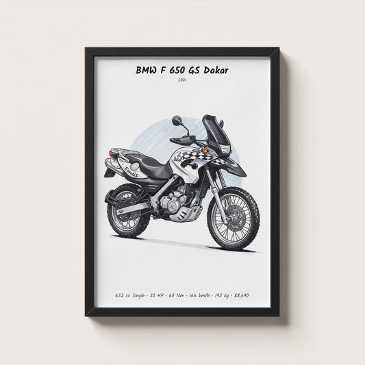 BMW F 650 GS Dakar 2001 Wall Art