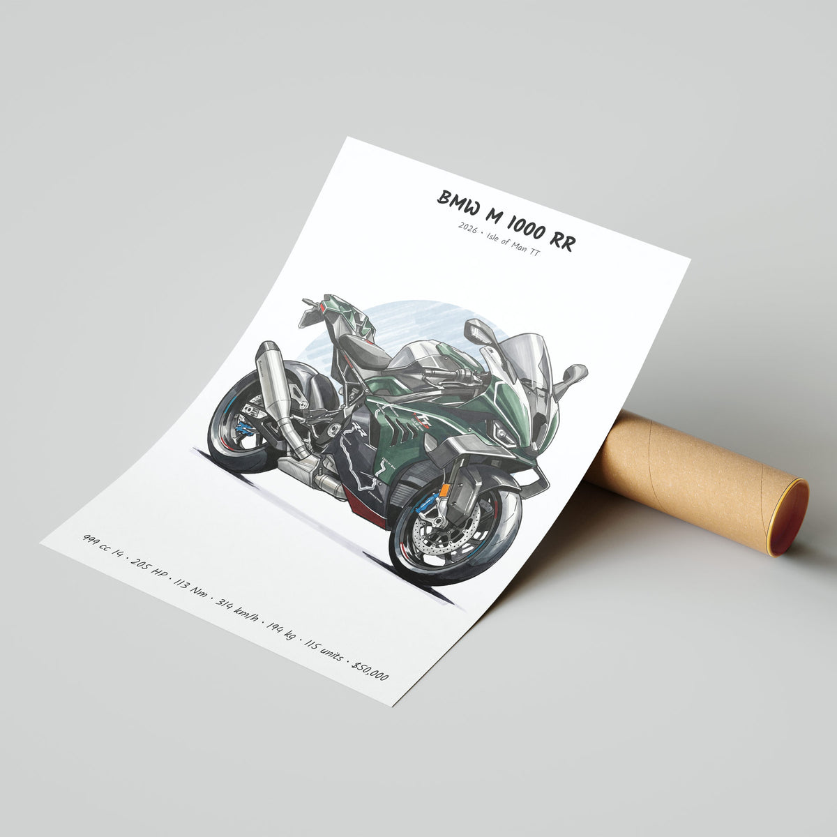 BMW M 1000 RR Isle of Man TT 2026 Poster