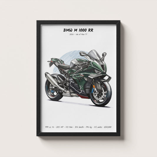BMW M 1000 RR Isle of Man TT 2026 Wall Art