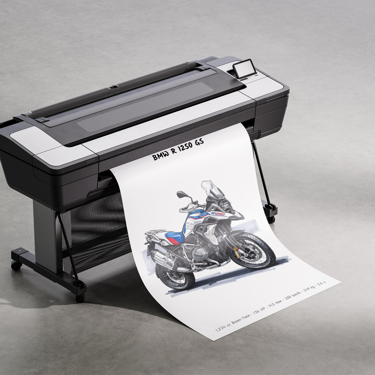 BMW R 1250 GS Minimalist Motorcycle Poster