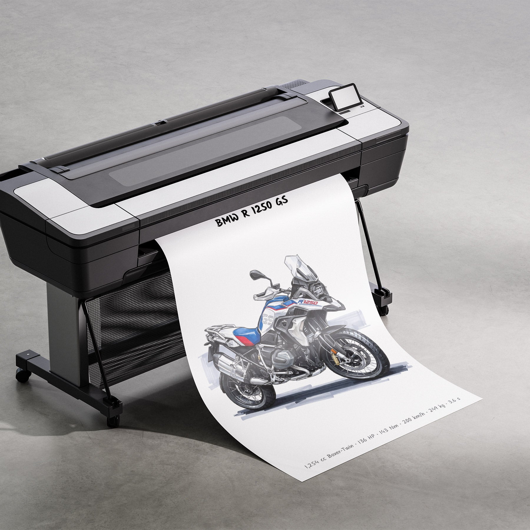 BMW R 1250 GS Minimalist Motorcycle Poster