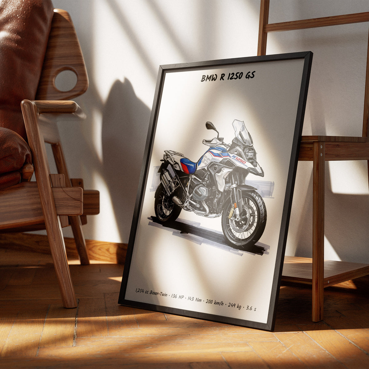 BMW R 1250 GS Minimalist Motorcycle Wall Art Poster