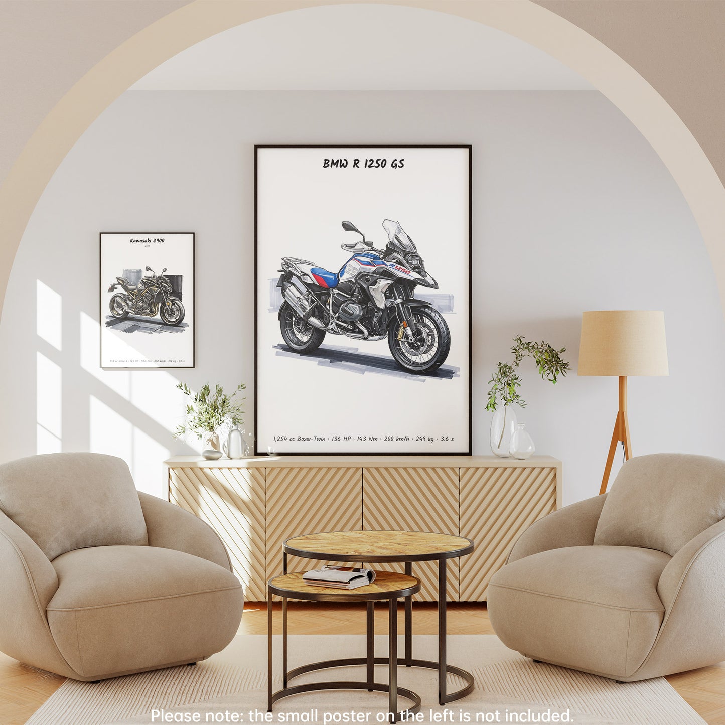 BMW R 1250 GS Minimalist Motorcycle Wall Art Poster