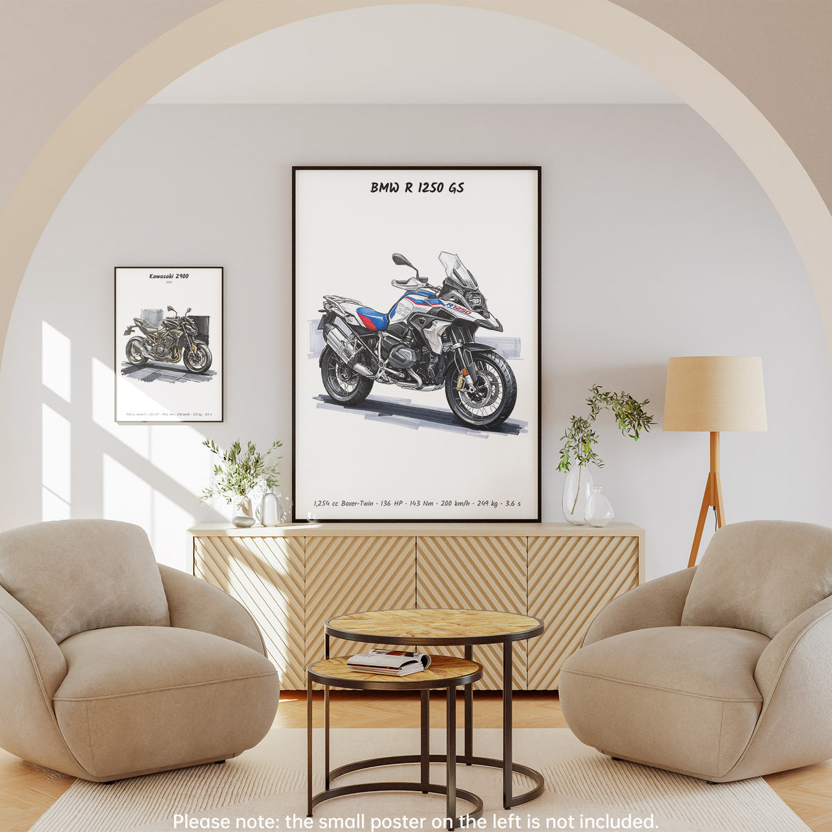 BMW R 1250 GS Minimalist Motorcycle Wall Art Poster
