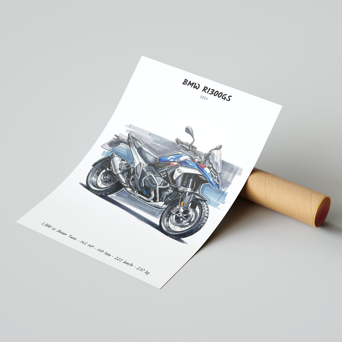 BMW R1300GS Motorcycle Poster