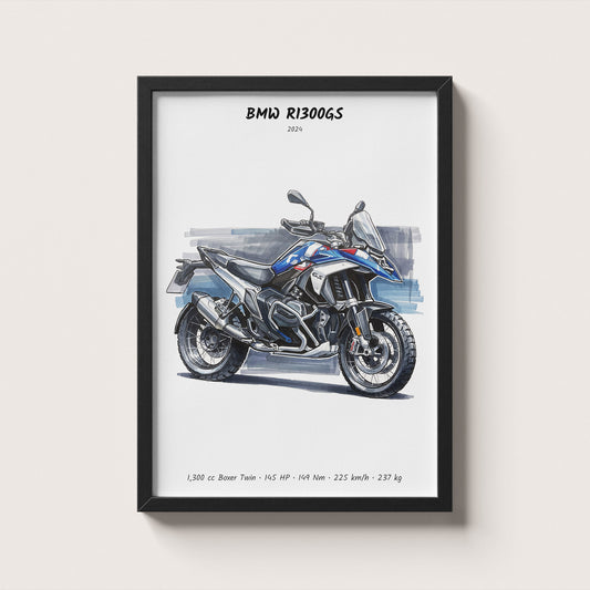 BMW R1300GS Motorcycle Art Print