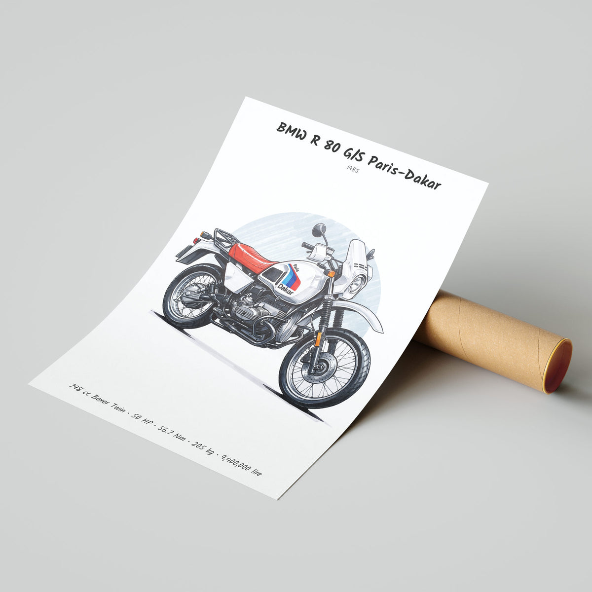 BMW R 80 G/S Paris-Dakar 1985 Poster
