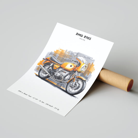 BMW R90S Classic Minimalist Poster