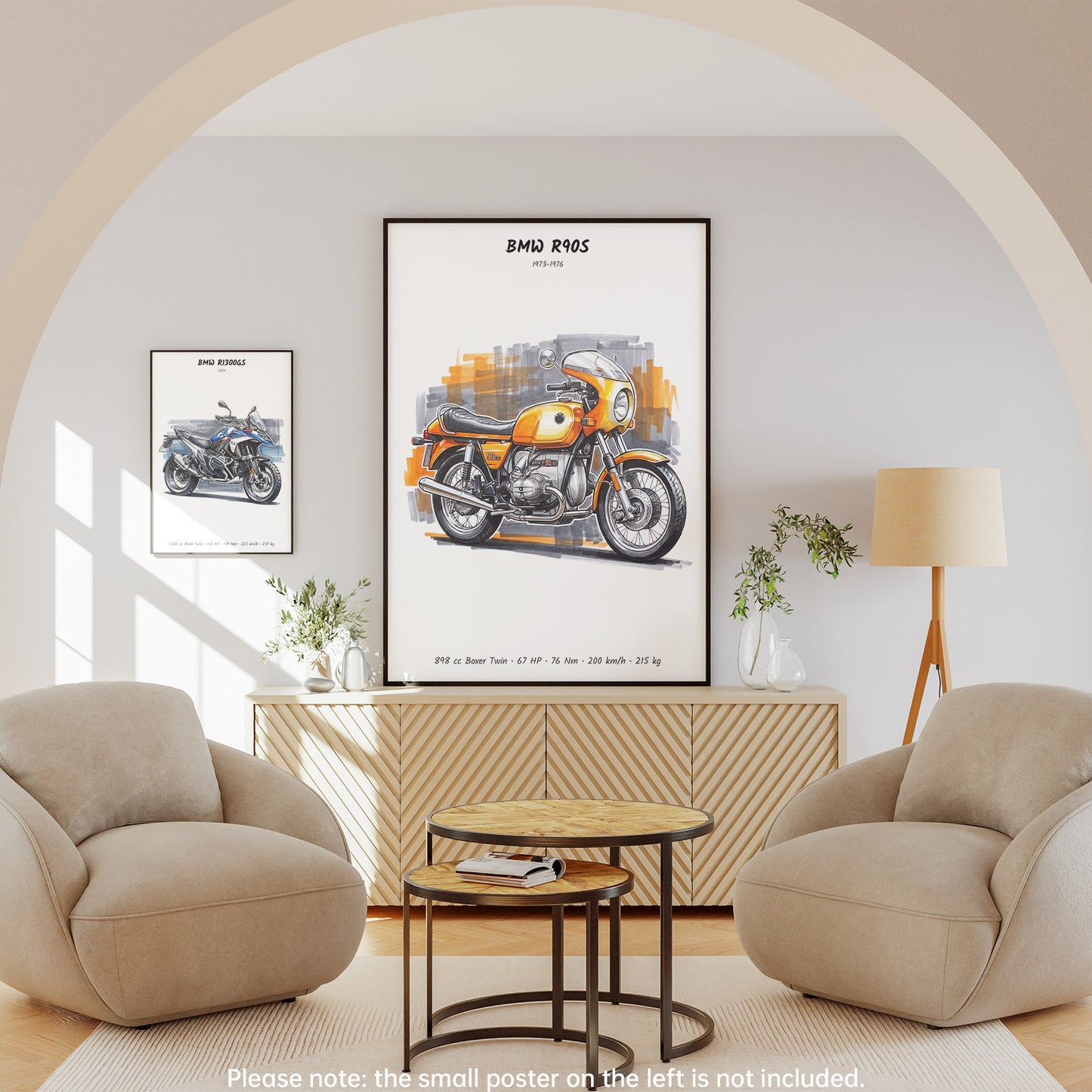 BMW R90S Classic Minimalist Wall Art