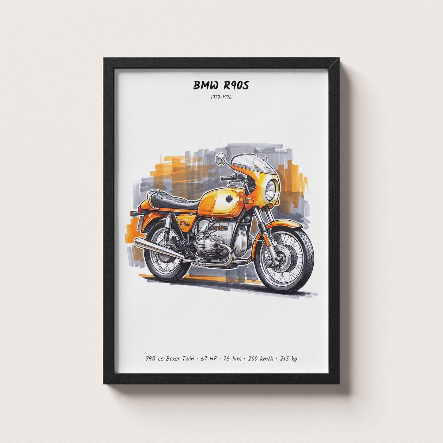 BMW R90S Classic Minimalist Art Print