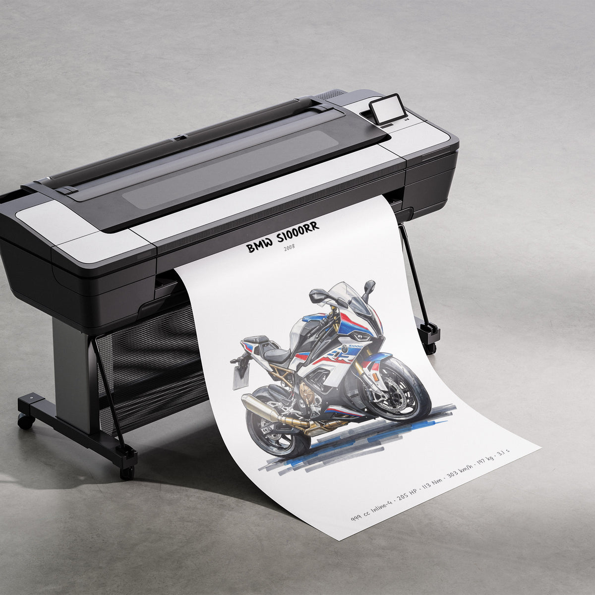 BMW S1000RR Motorcycle Poster