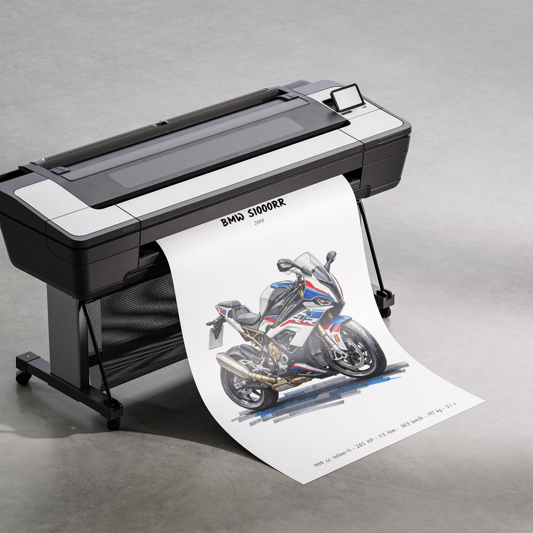 BMW S1000RR Motorcycle Poster