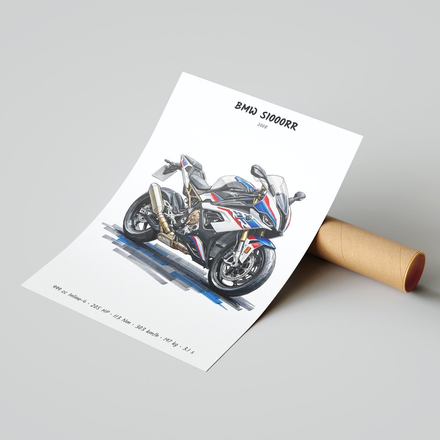 BMW S1000RR Motorcycle Poster