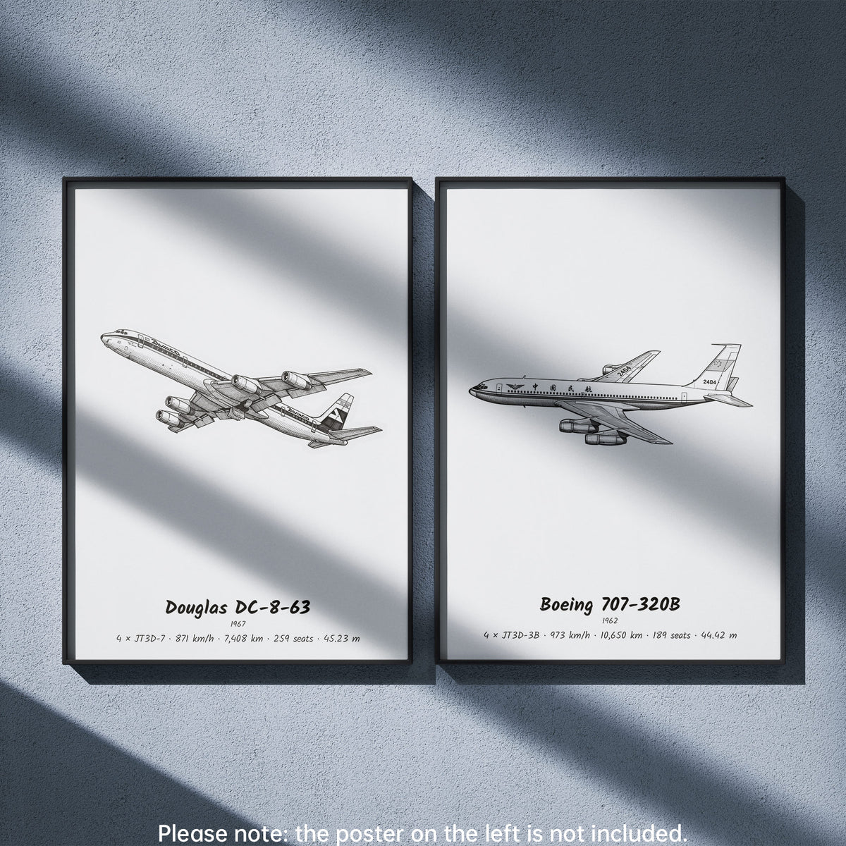 707-320B Wall Art Paired with Douglas DC-8-63