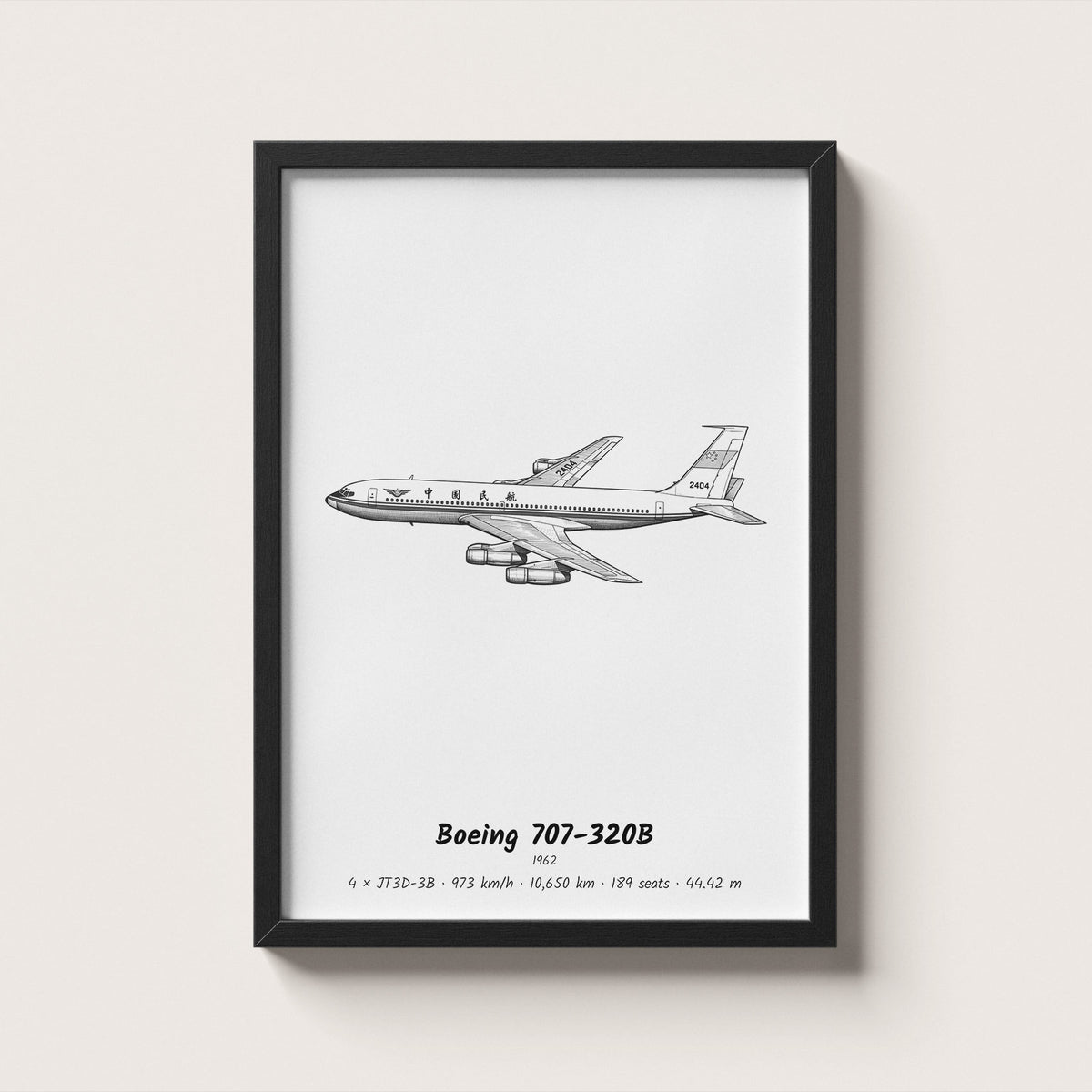 Boeing 707-320B Airliner Wall Art
