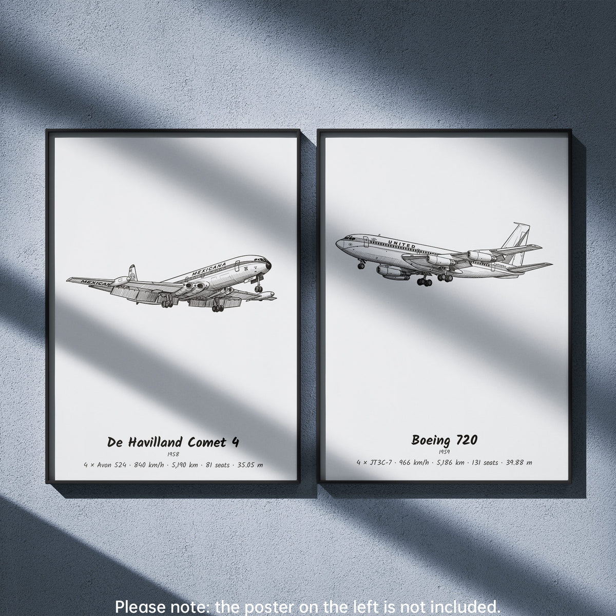 720 Wall Art Paired with De Havilland Comet 4