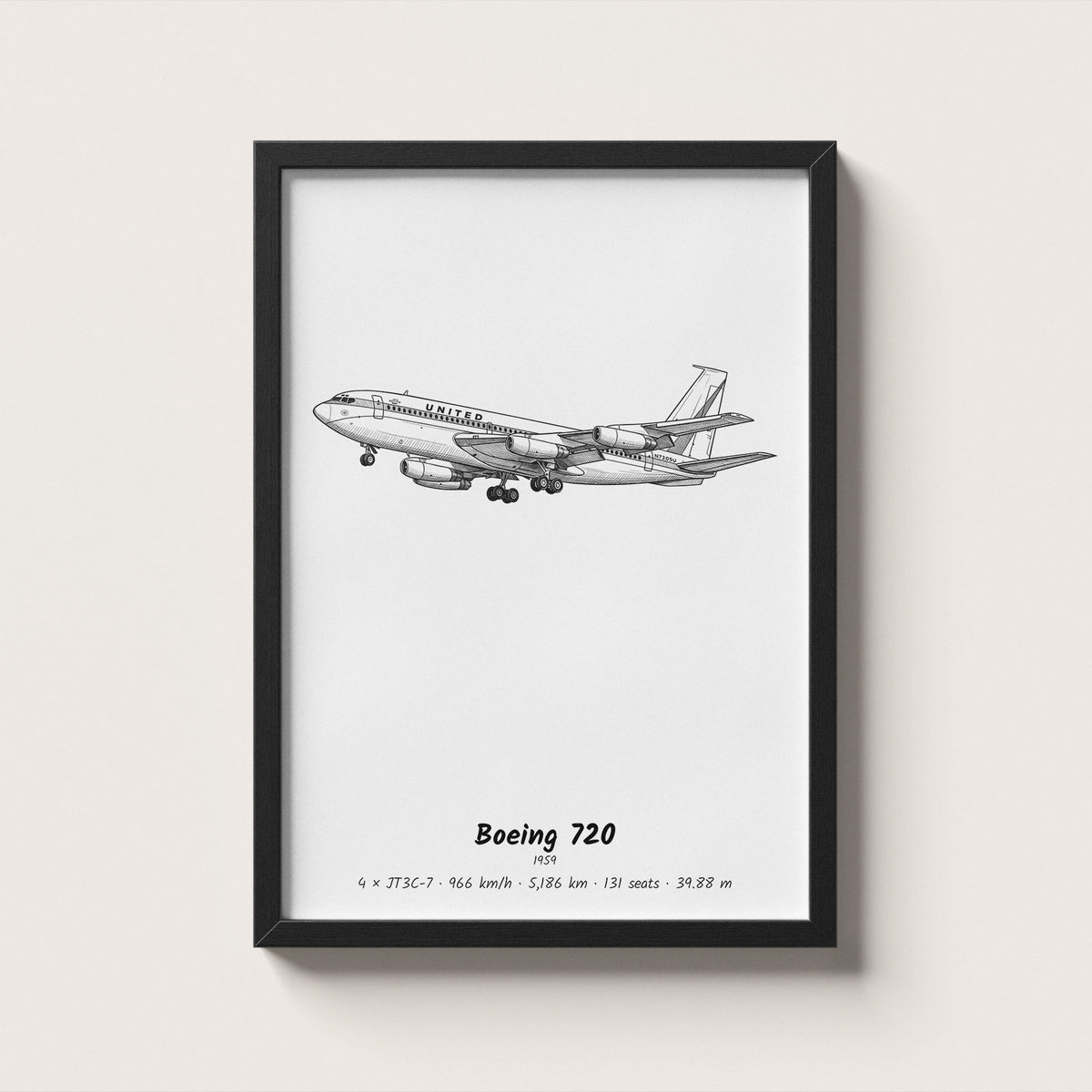 Boeing 720 Airliner Wall Art