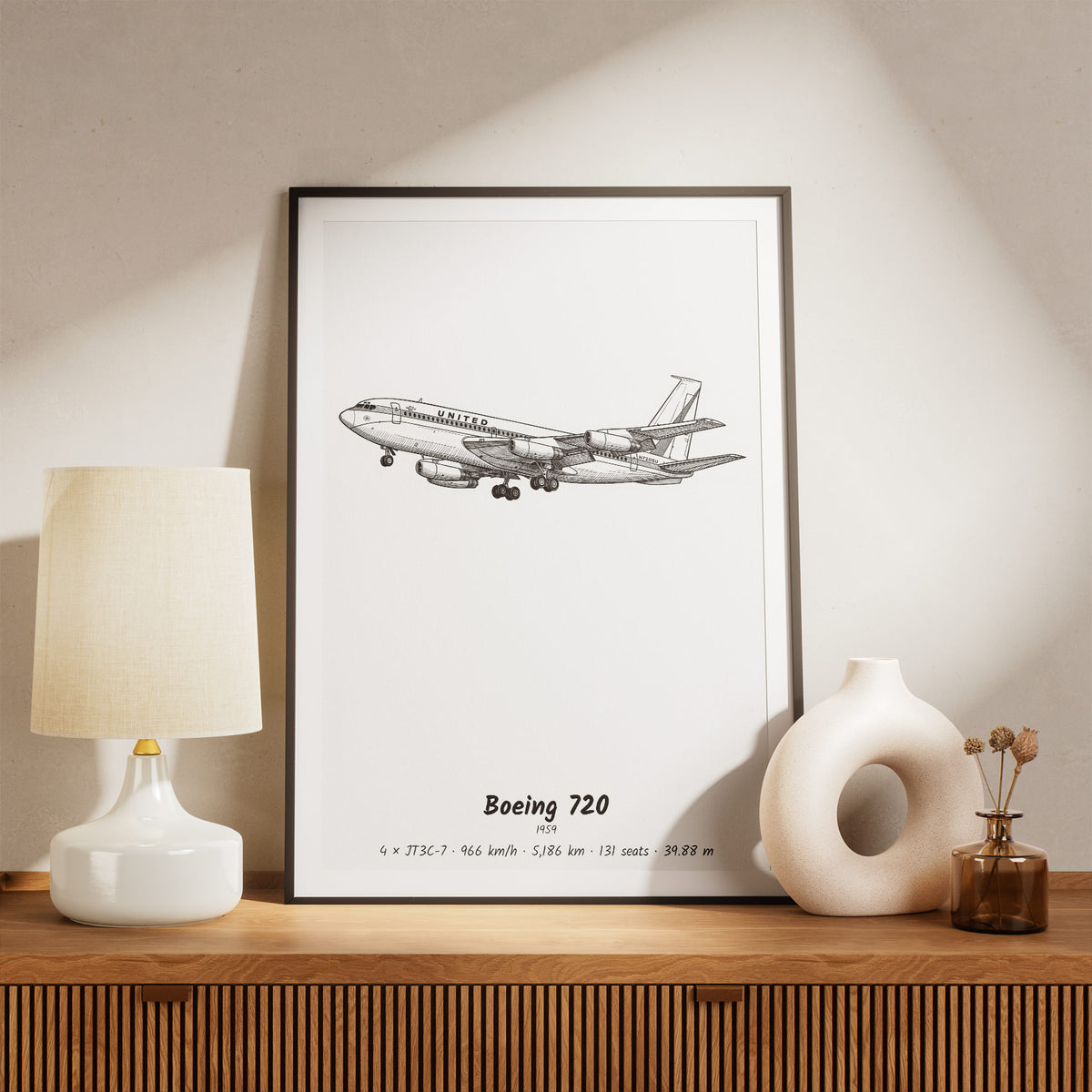 Framed 720 Print on a Shelf