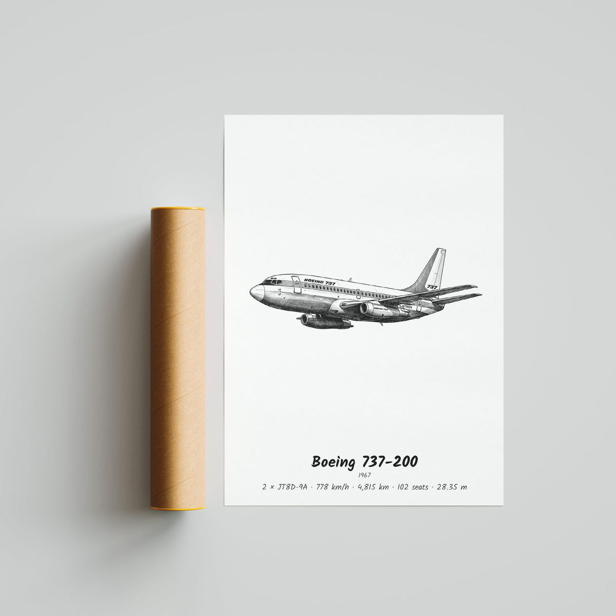 Boeing 737-200 Poster Print