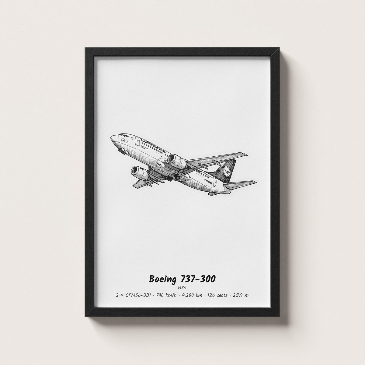 Boeing 737-300 Airliner Wall Art
