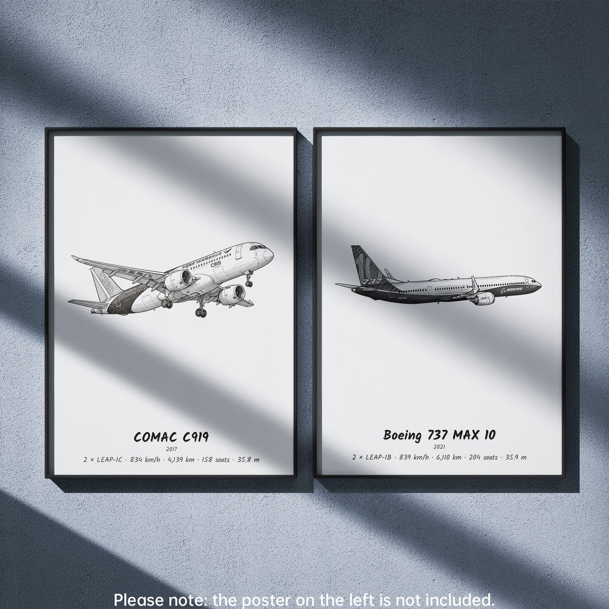 737 MAX 10 Wall Art Paired with COMAC C919