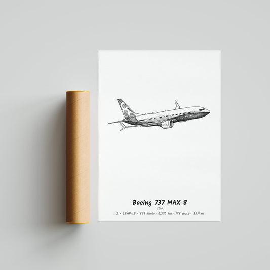 Boeing 737 MAX 8 Poster Print