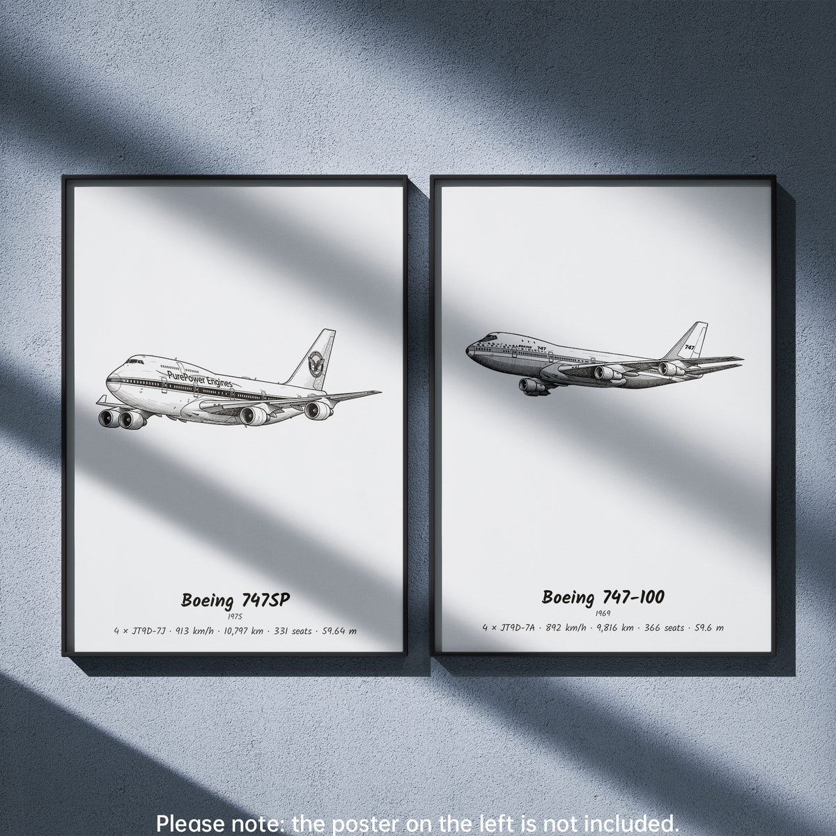 747-100 Wall Art Paired with Boeing 747SP