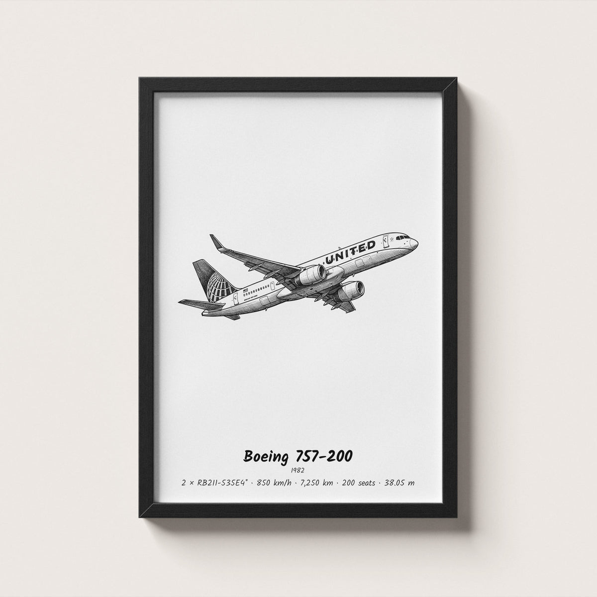 Boeing 757-200 Airliner Wall Art