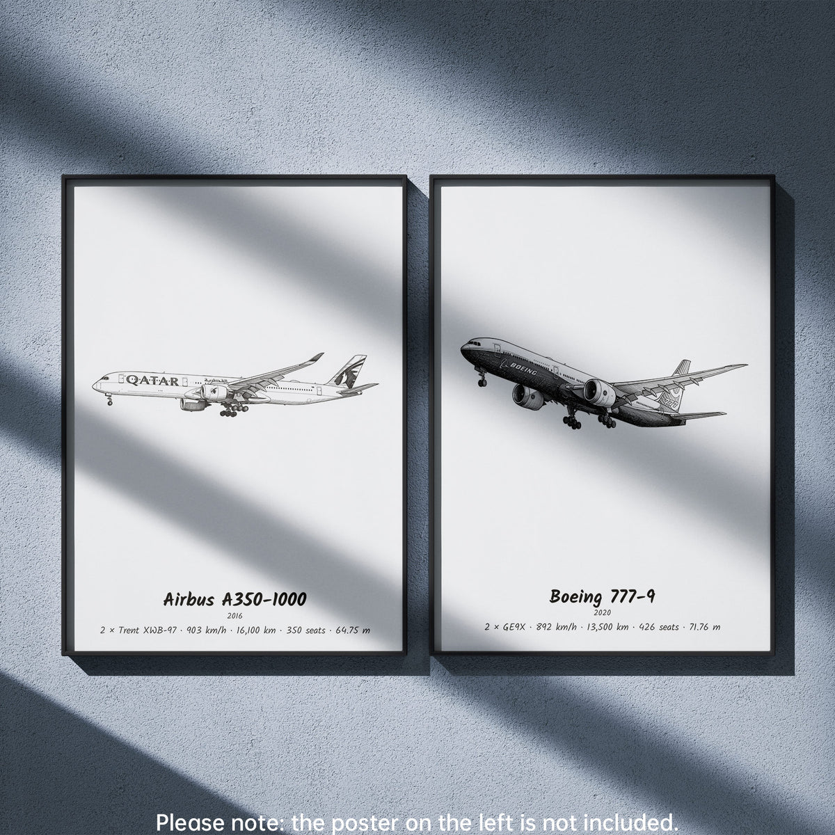 777-9 Wall Art Paired with Airbus A350-1000