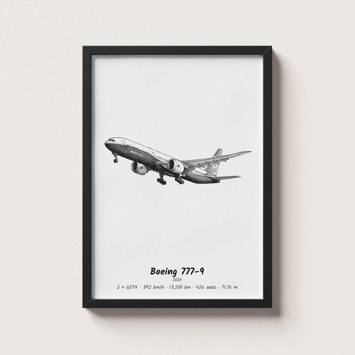 Boeing 777-9 Airliner Wall Art