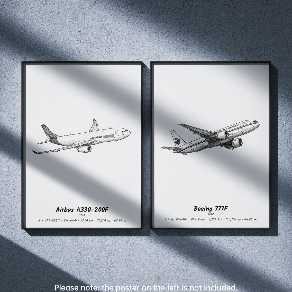 Boeing 777F Wall Art Paired with Airbus A330-200F