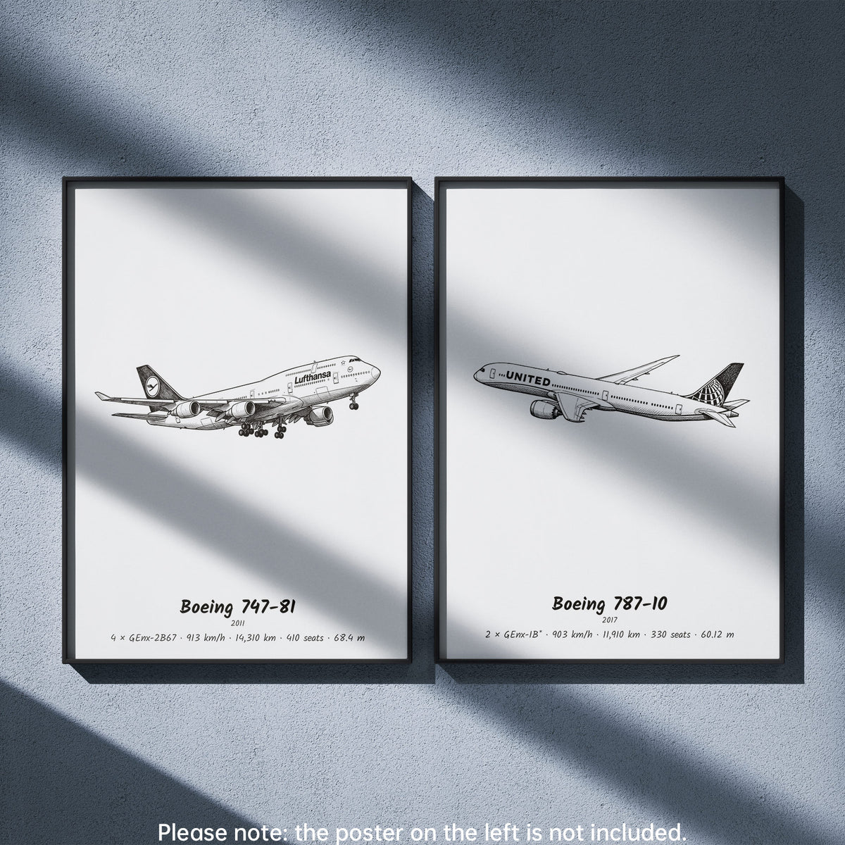 787-10 Wall Art Paired with Boeing 747-8I