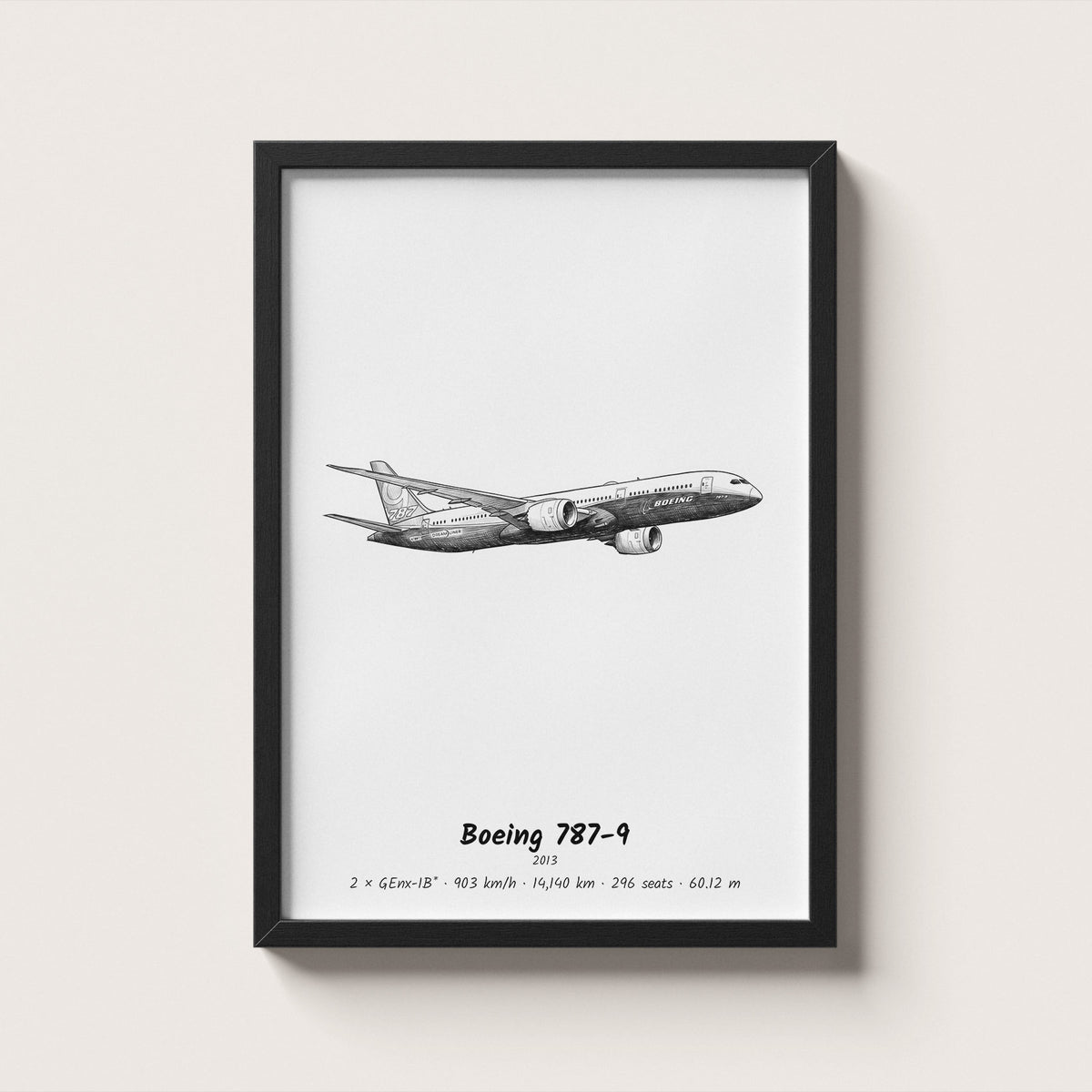 Boeing 787-9 Dreamliner Airliner Wall Art