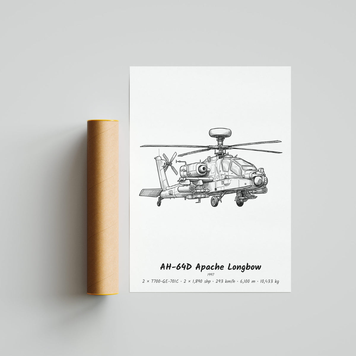 Boeing AH-64D Apache Longbow Helicopter Poster