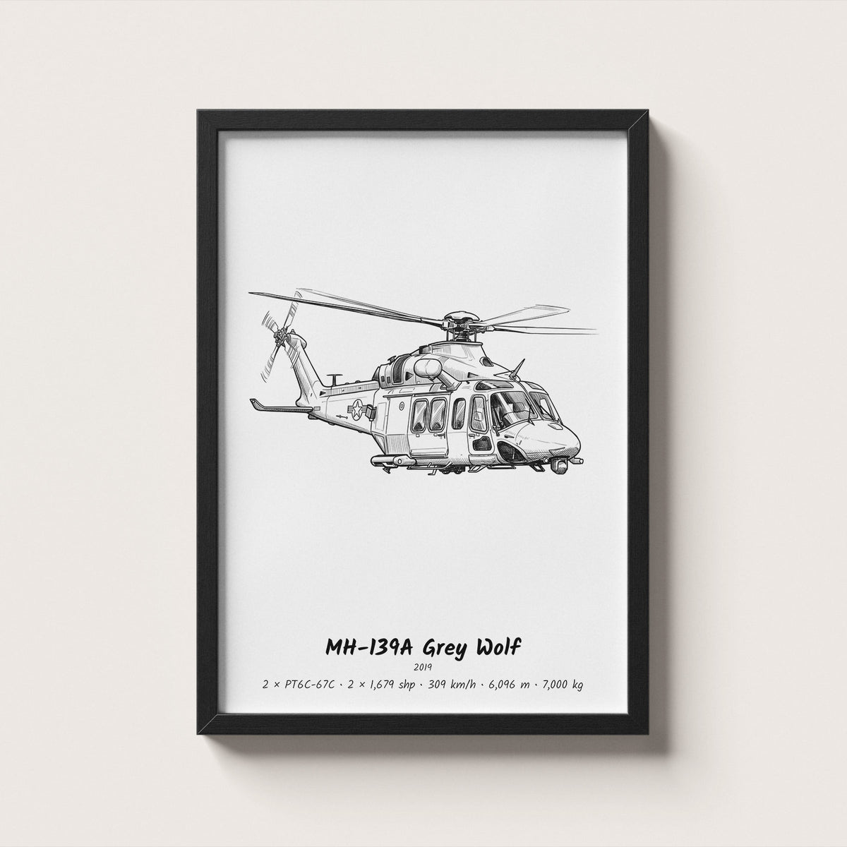 Boeing MH-139A Grey Wolf Helicopter Wall Art