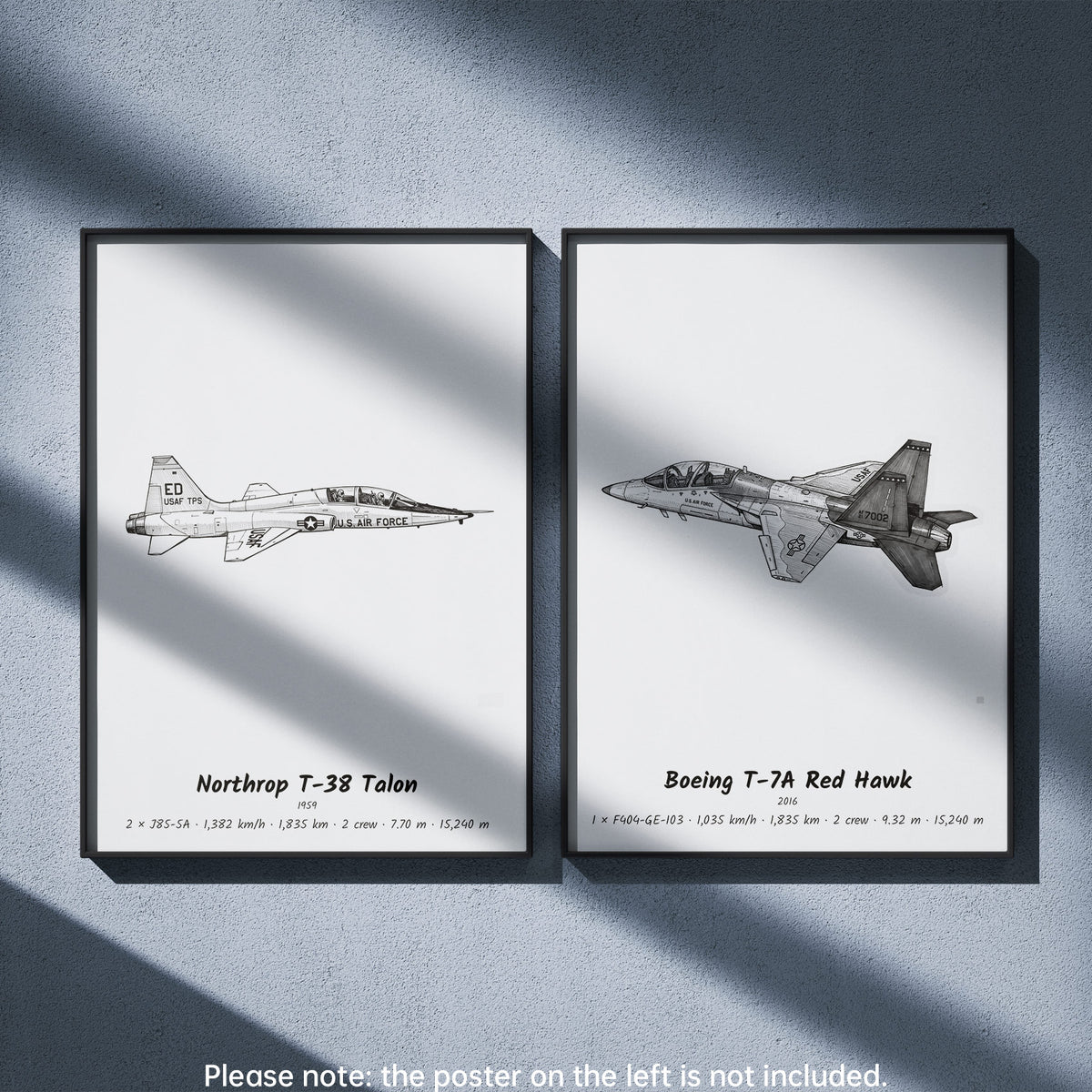 Boeing T-7A Red Hawk Wall Art Paired with Northrop T-38 Talon