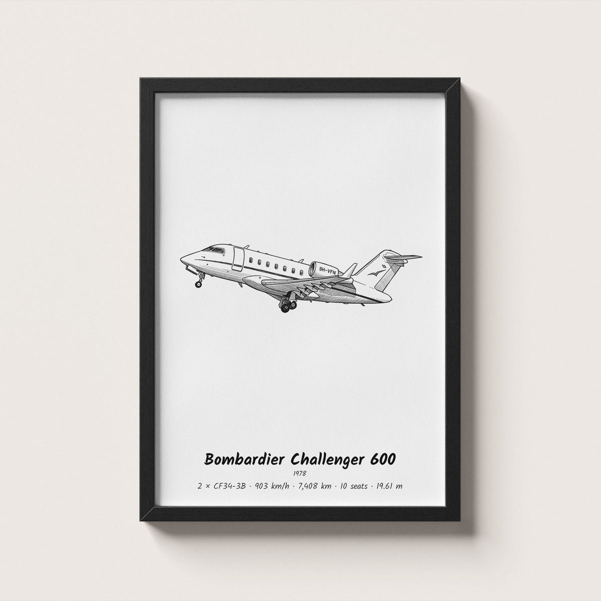 Bombardier Challenger 600 Wall Art